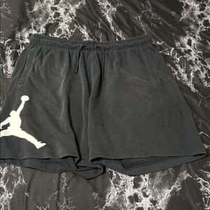 Jordan Men's Athletic Black Shorts with White Logo
